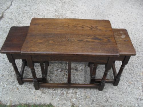 oak long john nest of tables