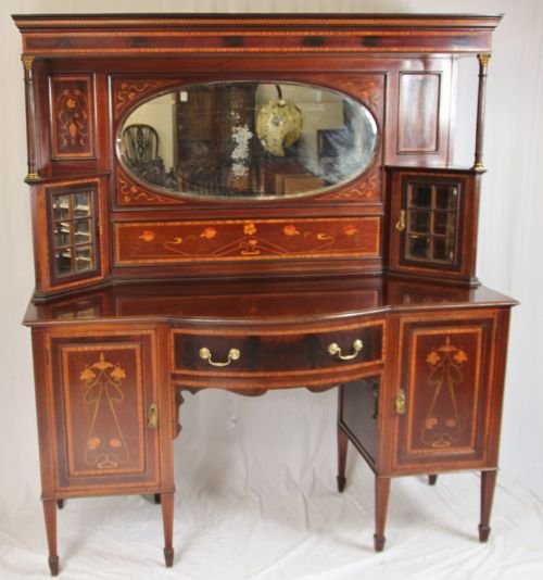 mahogany art nouveau sideboard