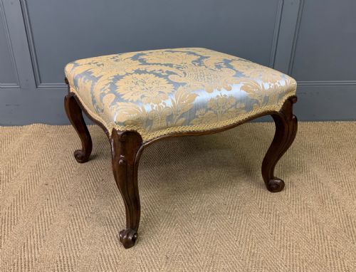 victorian rosewood cabriole leg stool