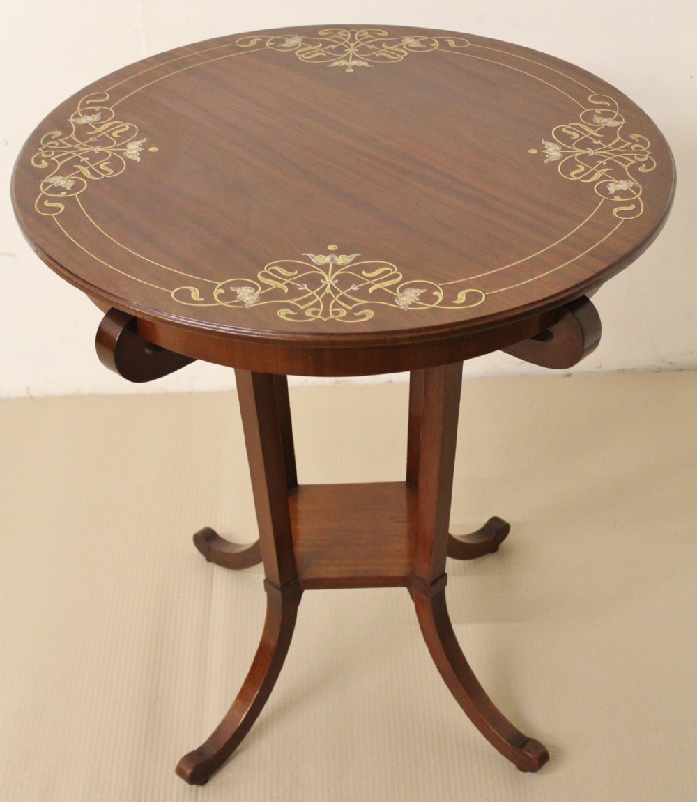 fine quality inlaid art nouveau table