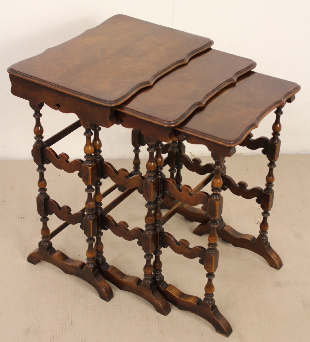 burr walnut nest of tables
