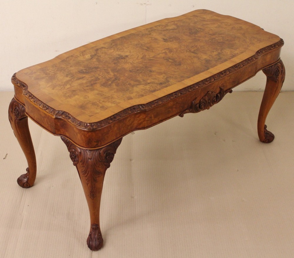 good quality burr walnut coffee table