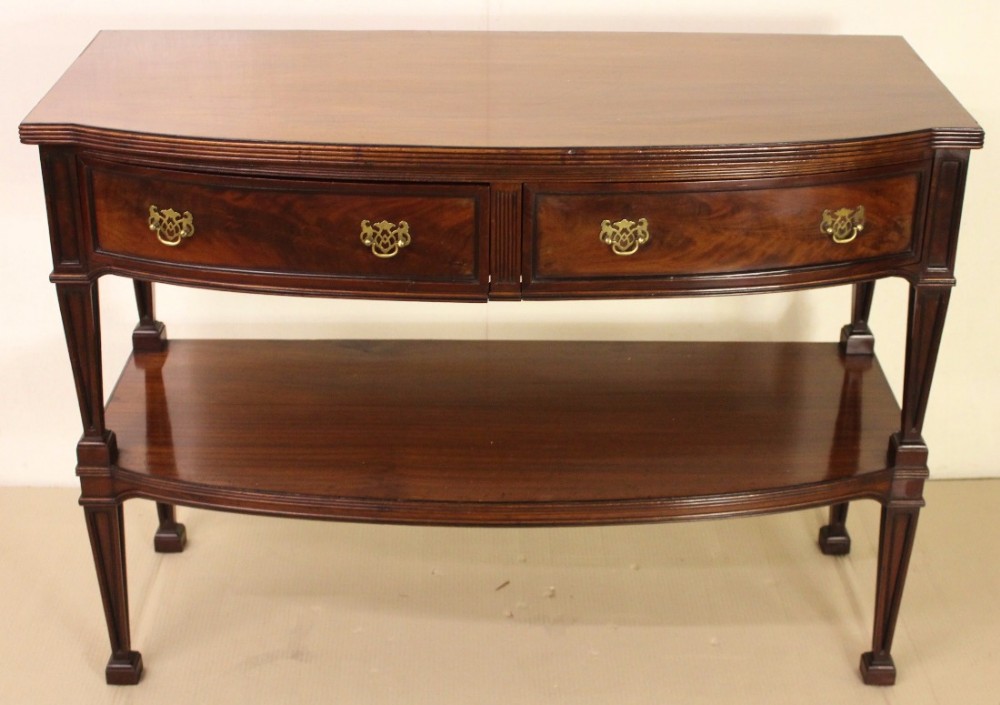 bow fronted mahogany side table