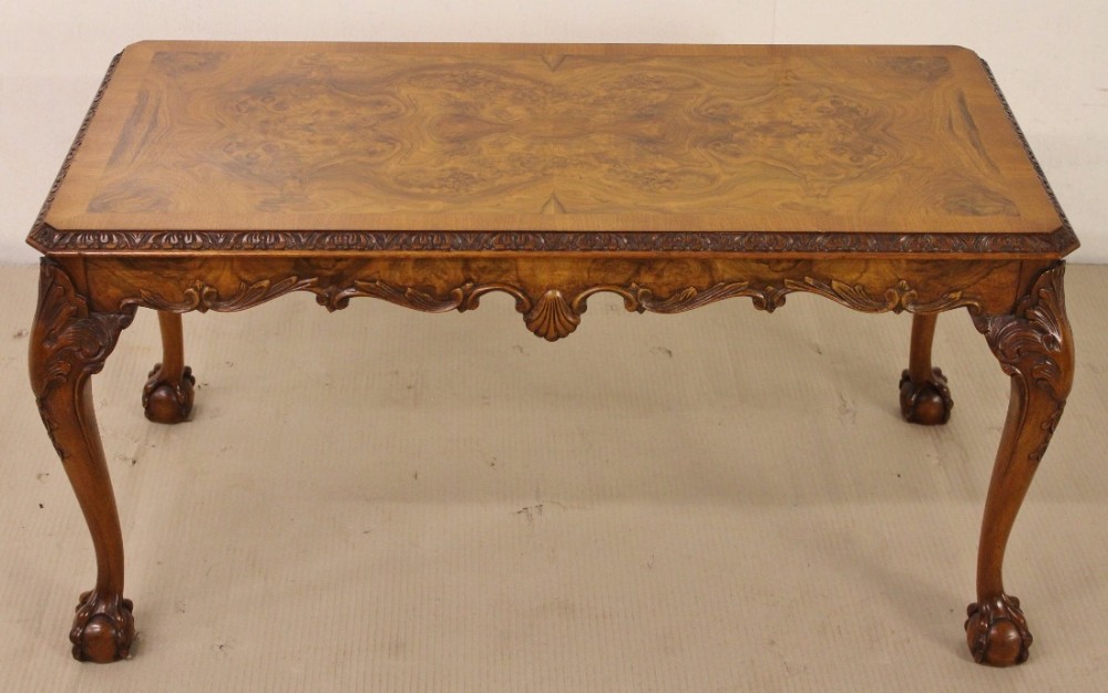 burr walnut coffee table