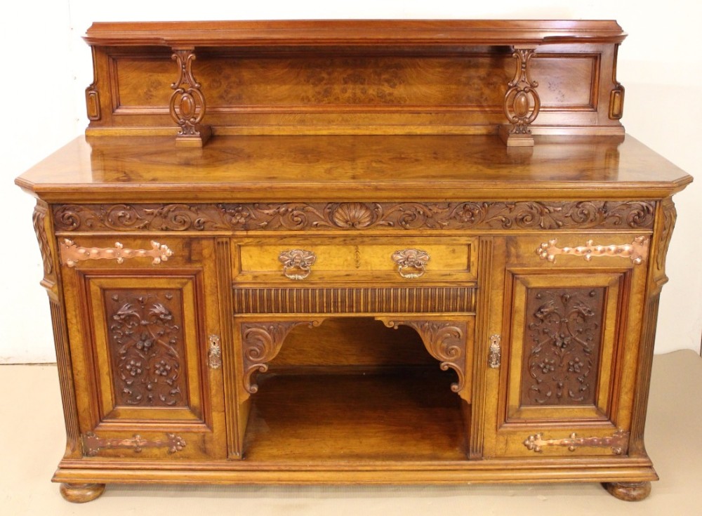 impressive scottish victorian burr walnut sideboard
