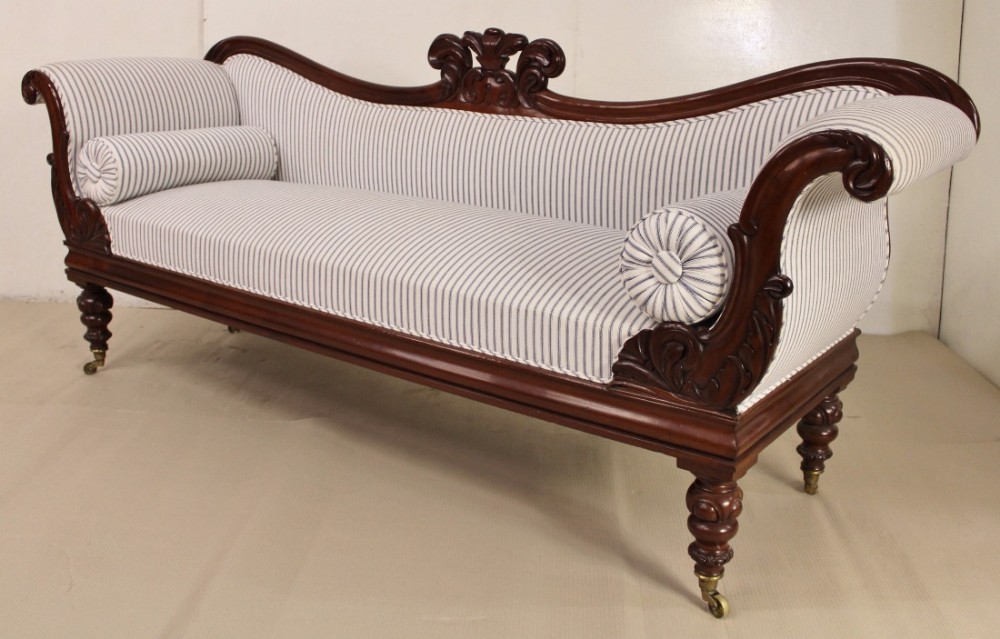 william iv mahogany double scroll end settee