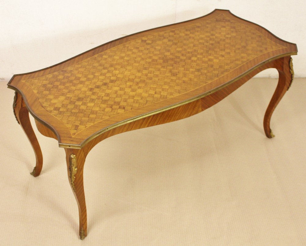 french kingwood parquetry coffee table