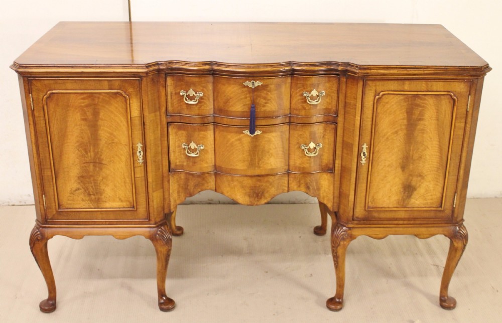 queen anne style burr walnut sidebaord