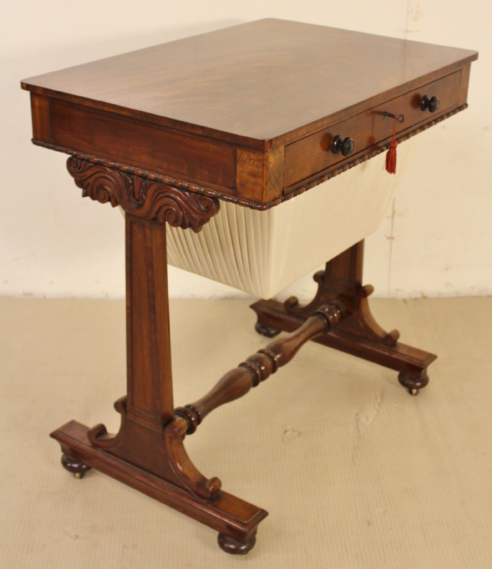 william iv flame mahogany work table