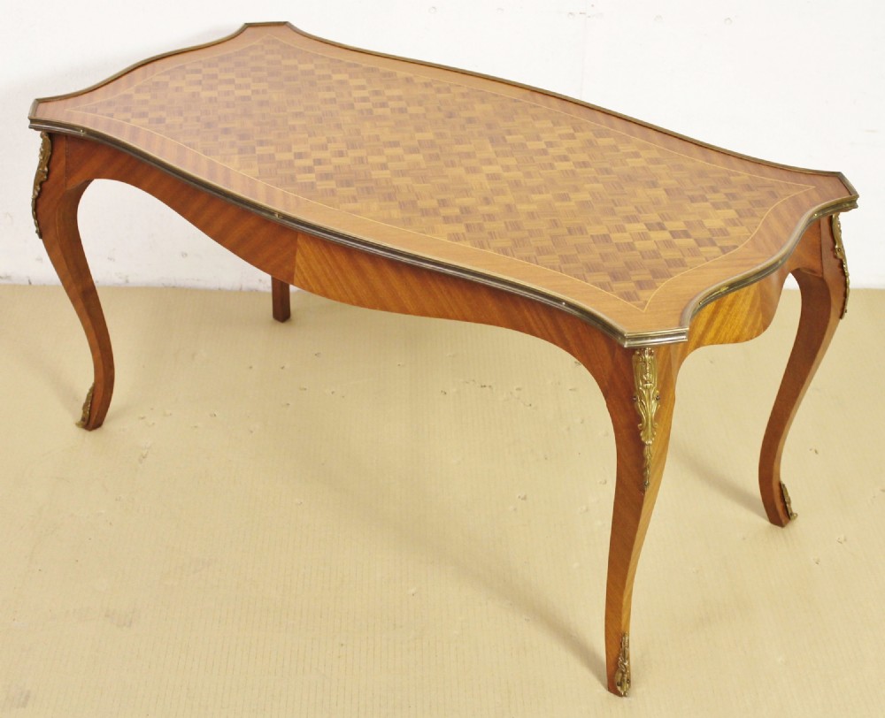 french kingwood parquetry coffee table