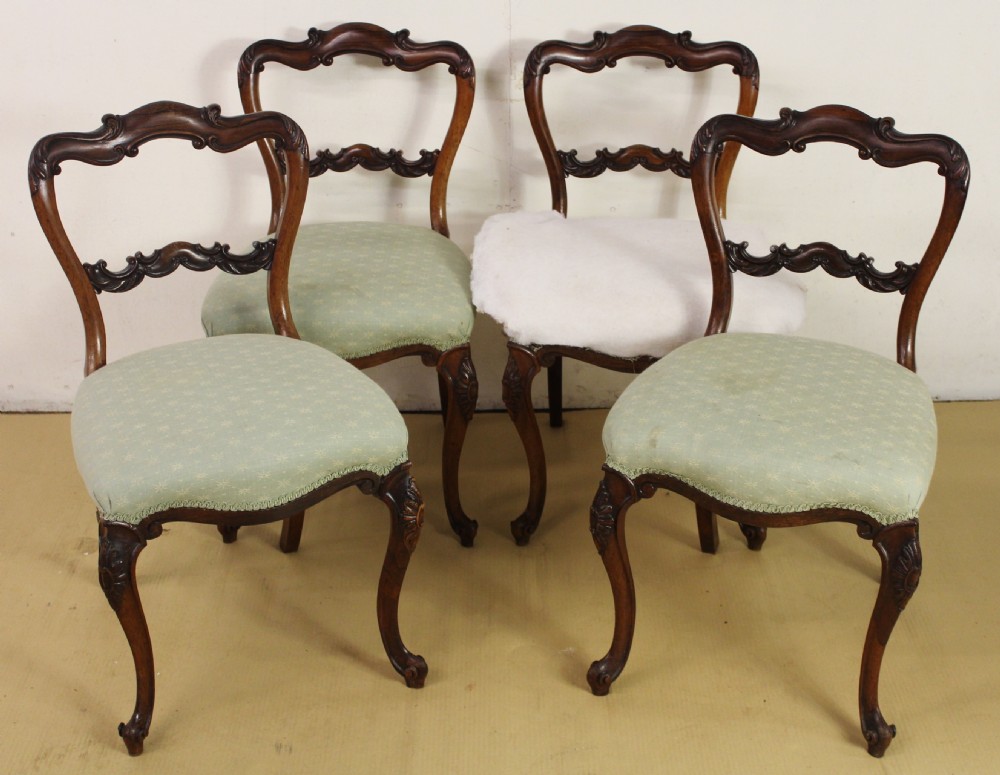 set of 4 victorian rosewood chairs