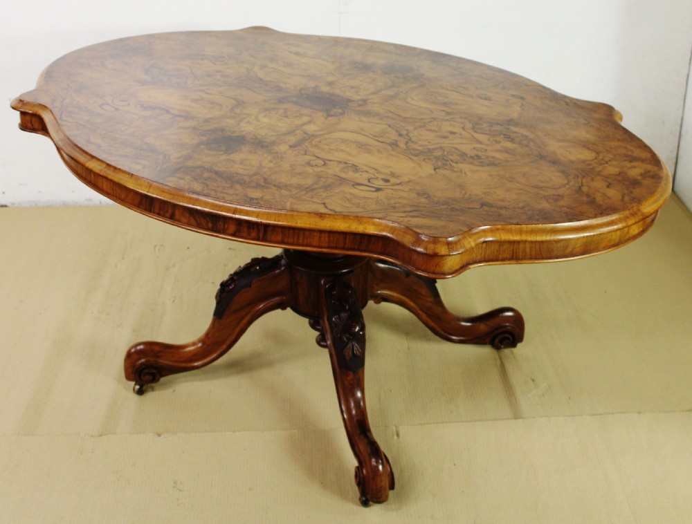 victorian burr walnut loo table