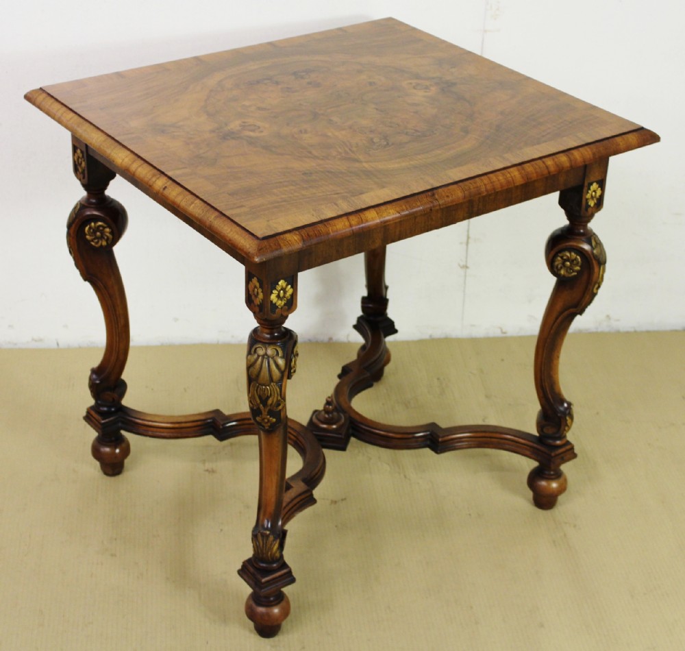 waring and gillow burr walnut centre table