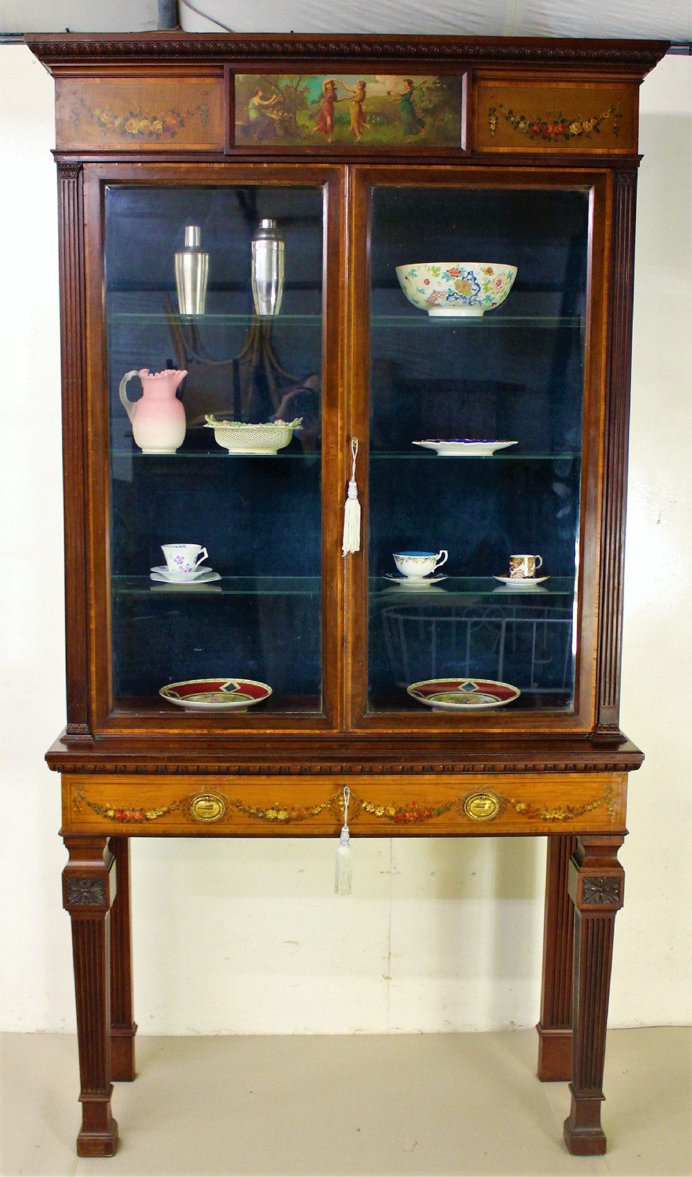neo classical mahogany display cabinet