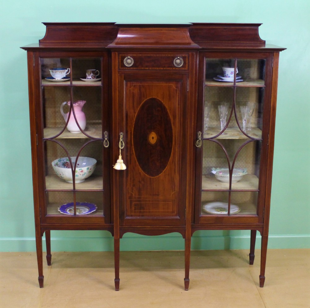 shapland and petter inlaid mahogany side cabinet