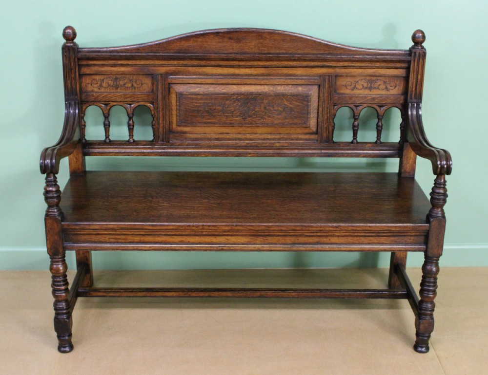 late 19th century oak bench