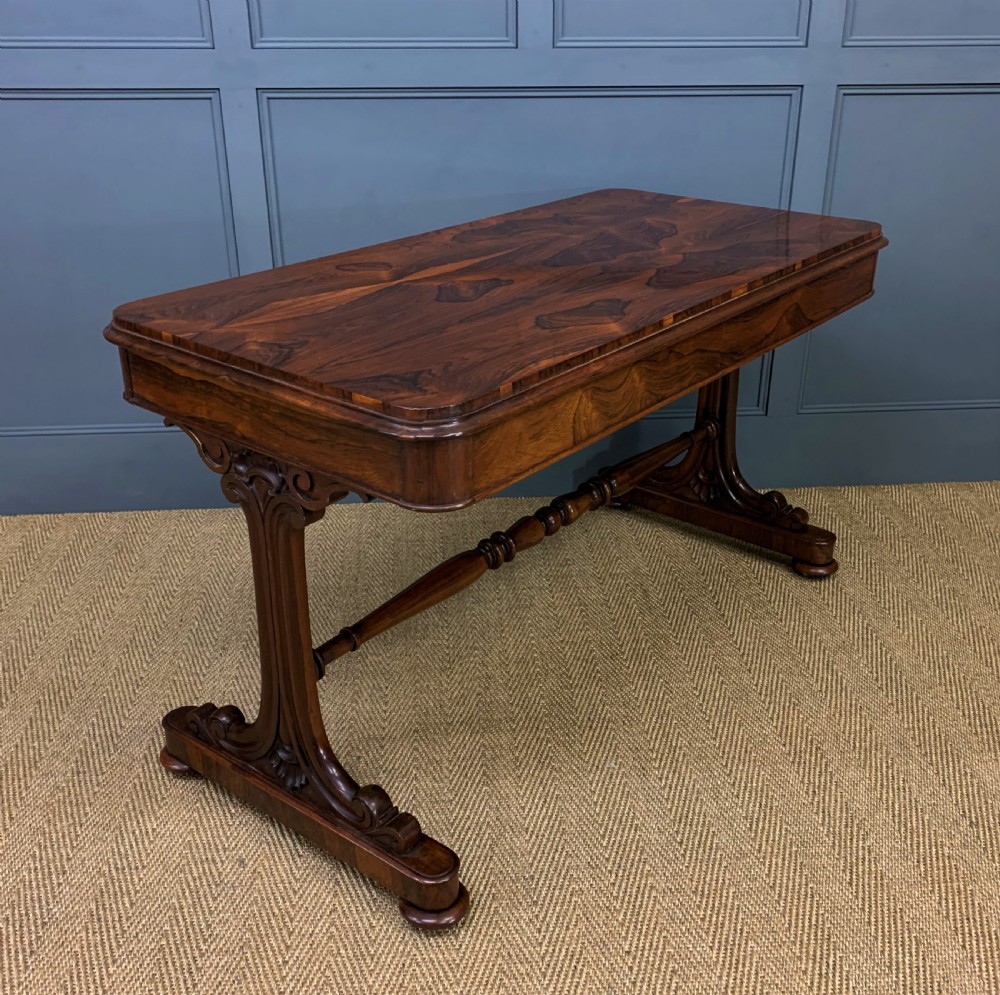 william iv rosewood library stretcher table