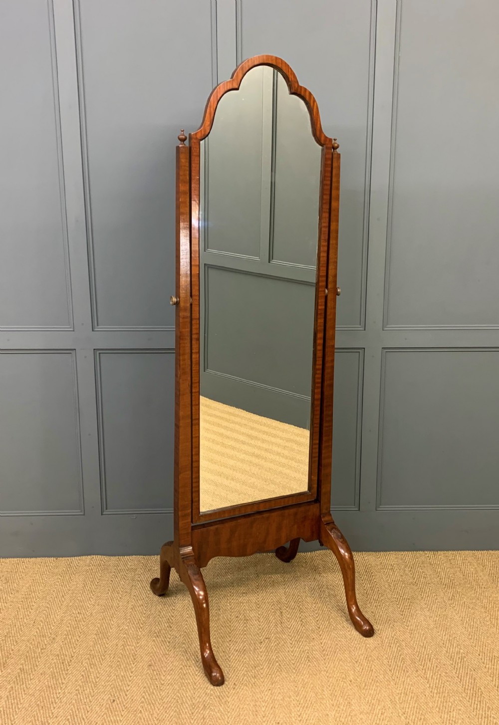 queen anne style tall cheval mirror