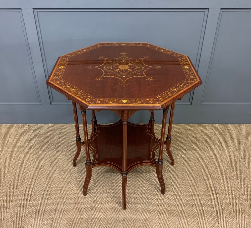 edwards and roberts inlaid mahogany centre table