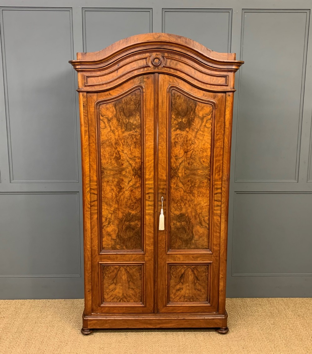 19th century burr walnut wardrobe