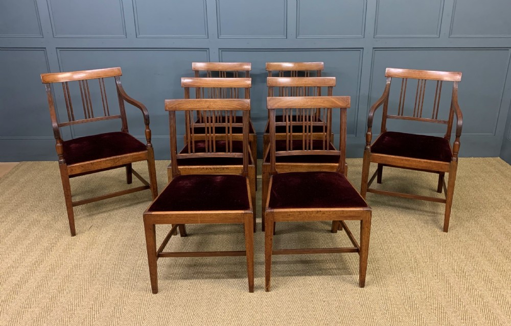set of 8 george iii mahogany dining chairs