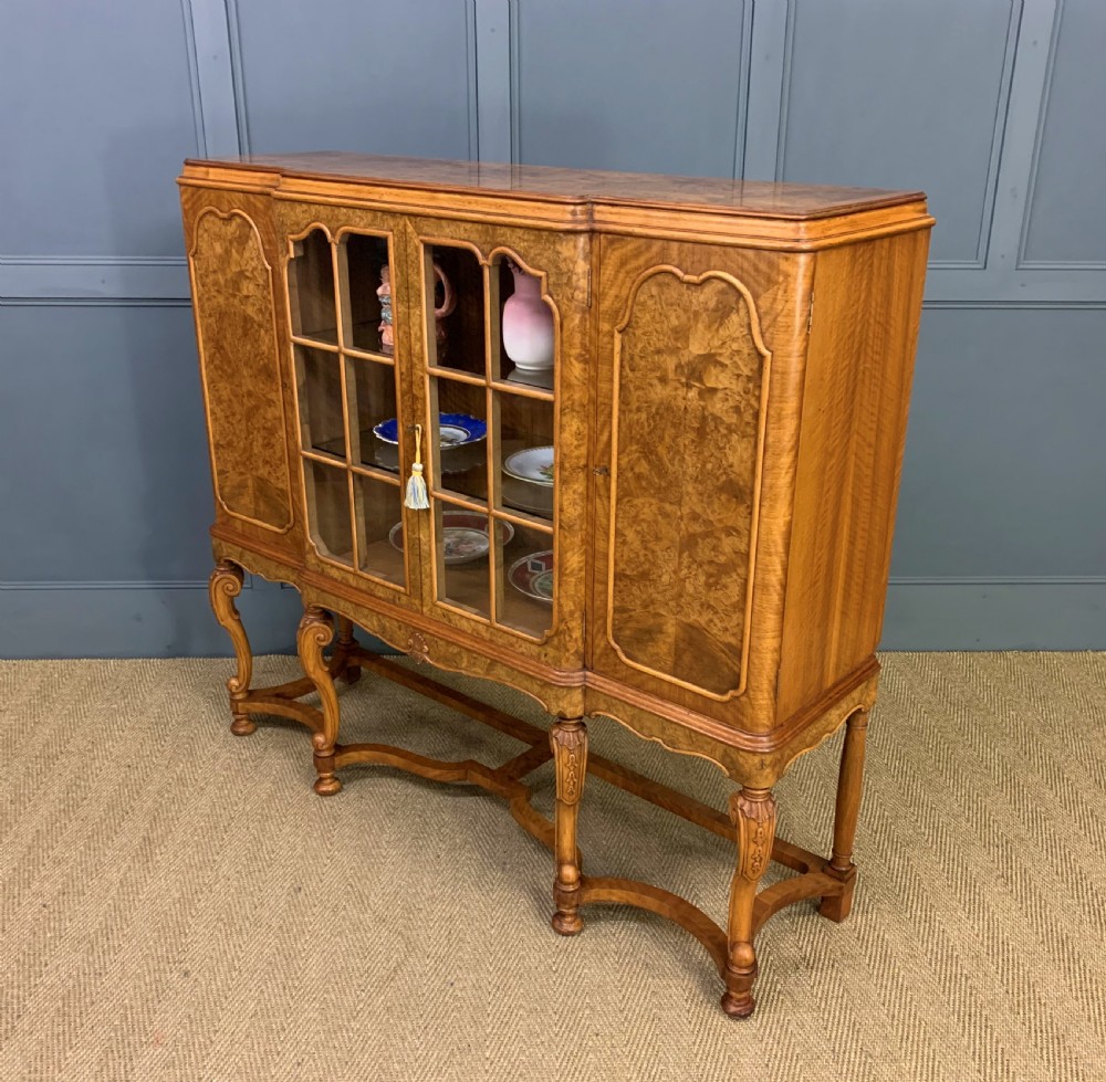 burr walnut side cabinet