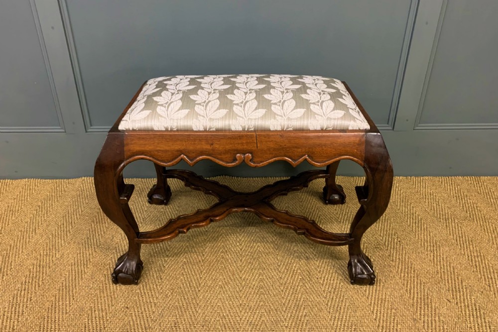 georgian style walnut stool