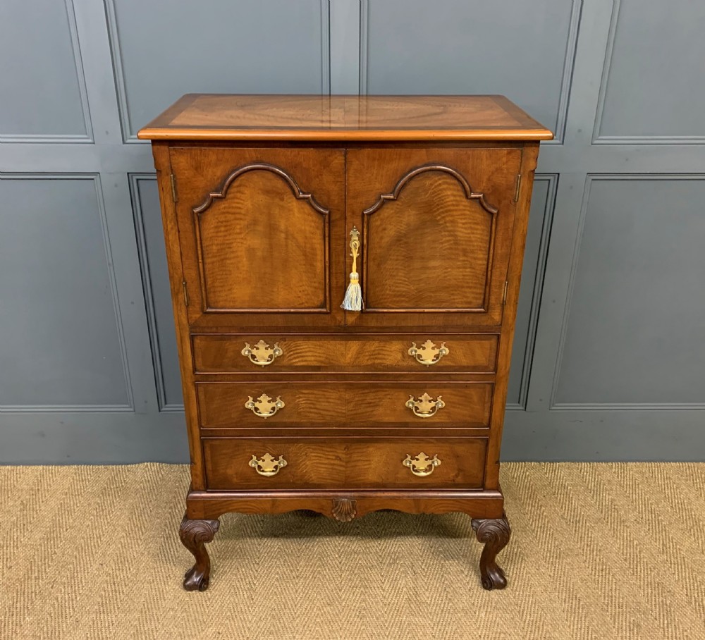 burr walnut press cupboard