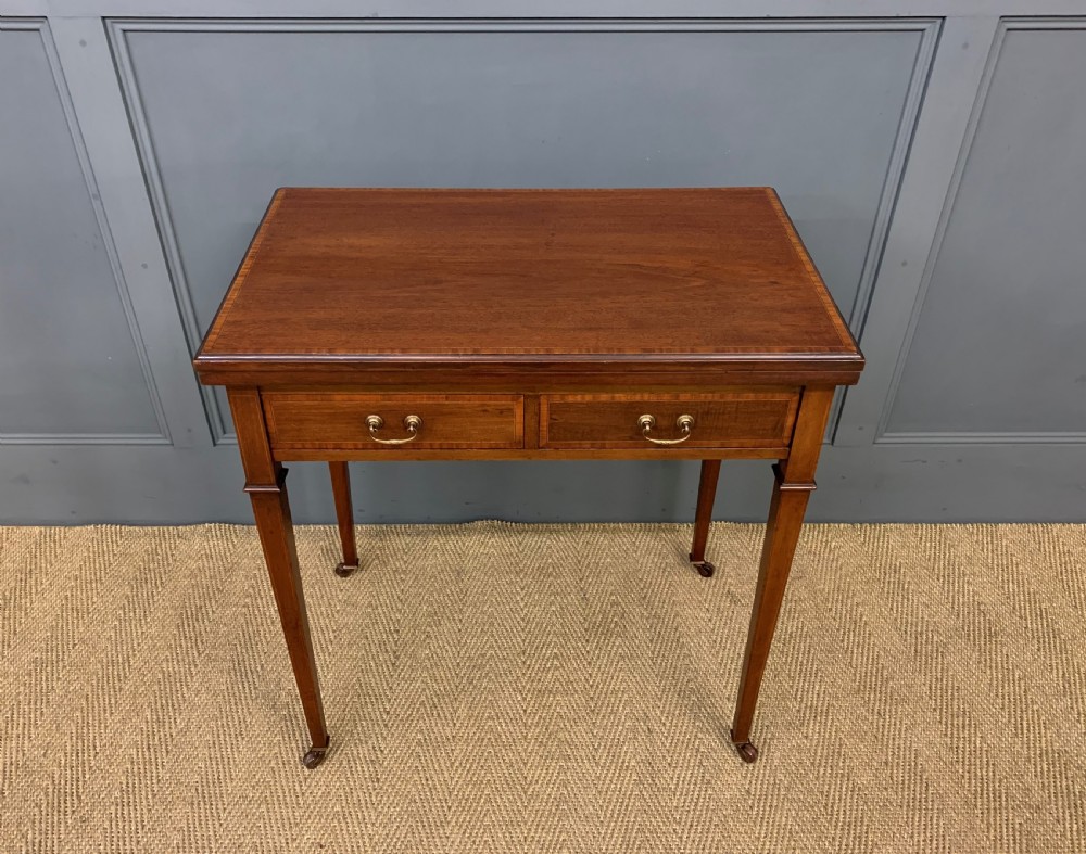 edwardian inlaid mahogany card table