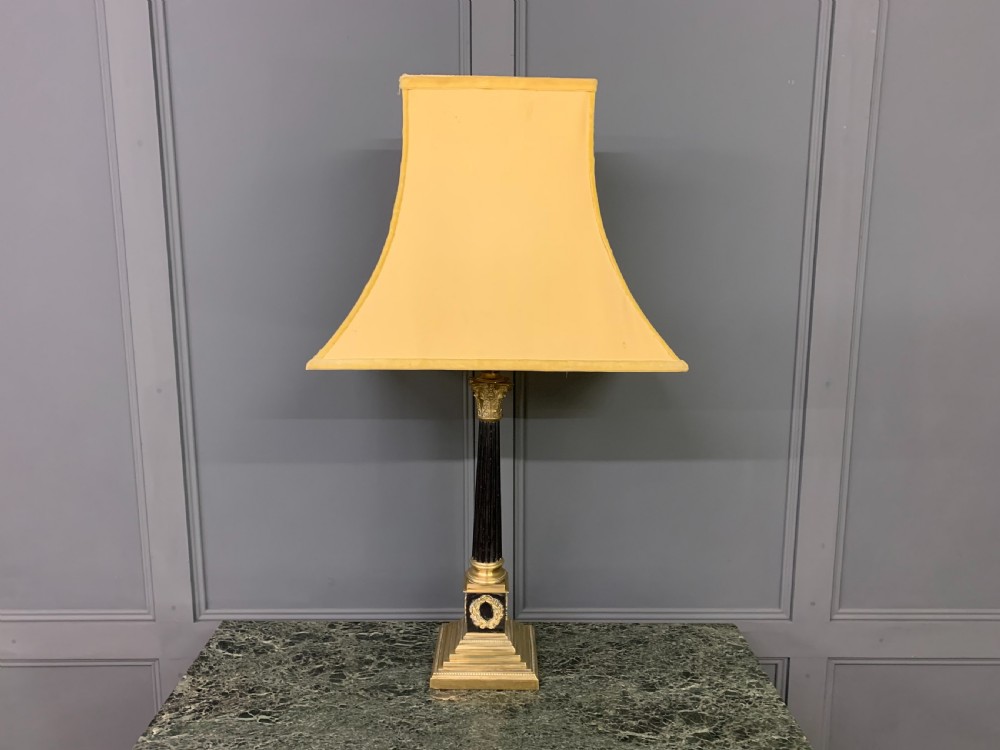 corinthian column brass table lamp