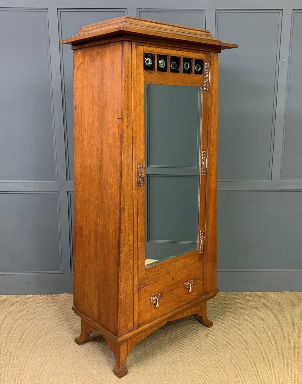 arts and crafts oak wardrobe