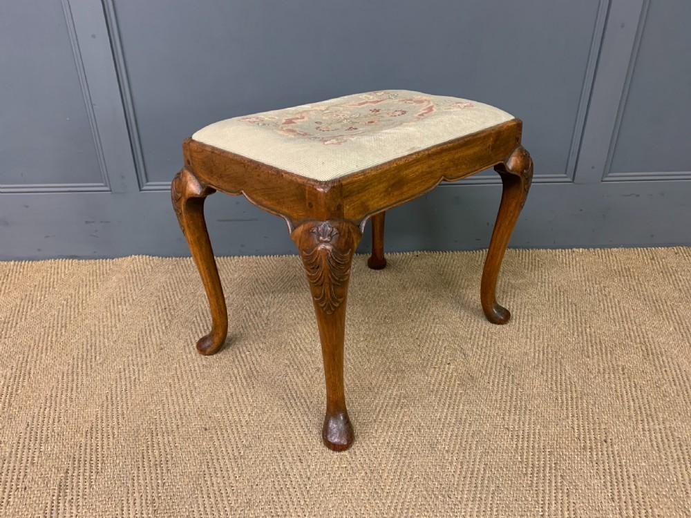 queen anne style walnut stool
