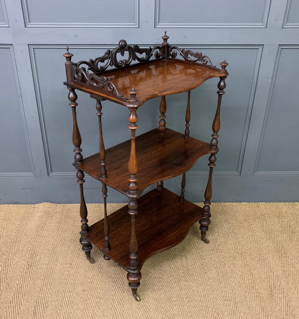 victorian rosewood 3 tier whatnot