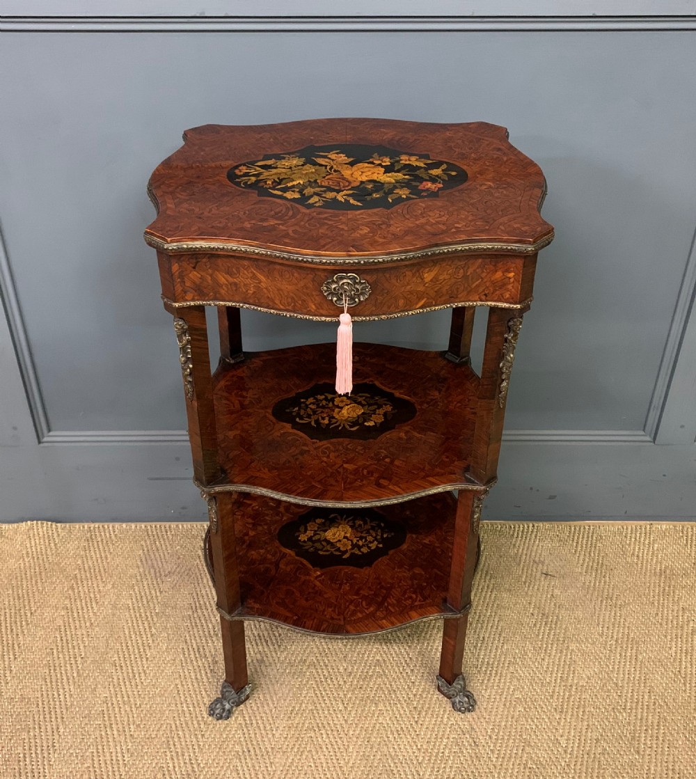 floral marquetry etagere work table
