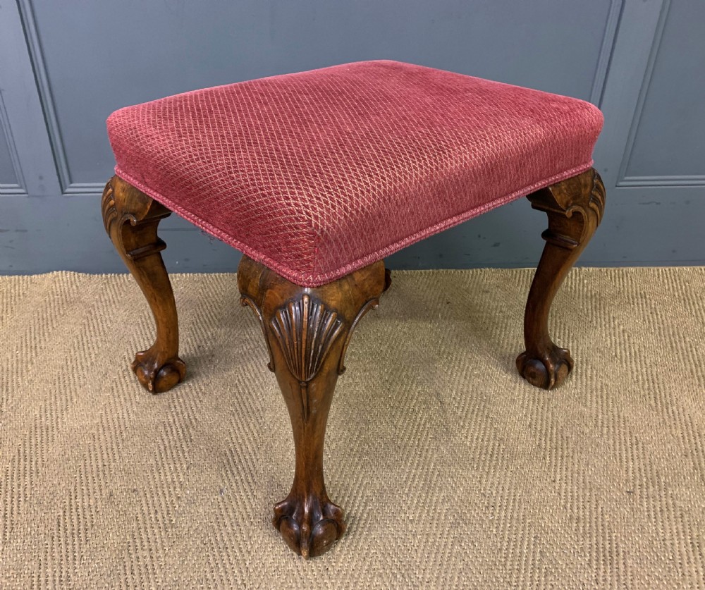 queen anne style walnut stool