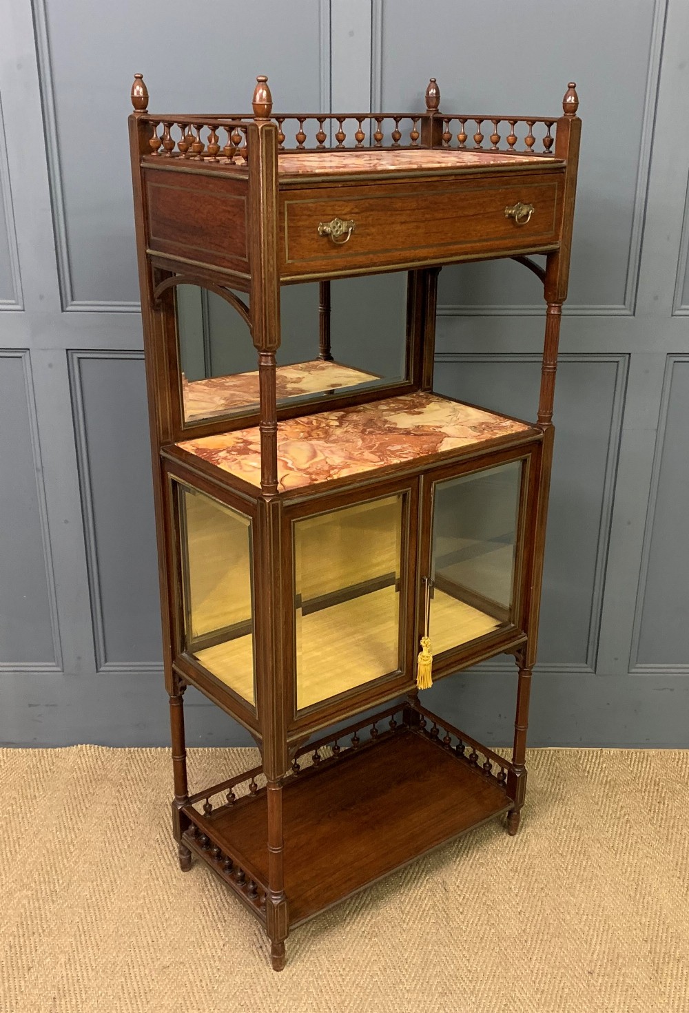 victorian rosewood cabinet whatnot