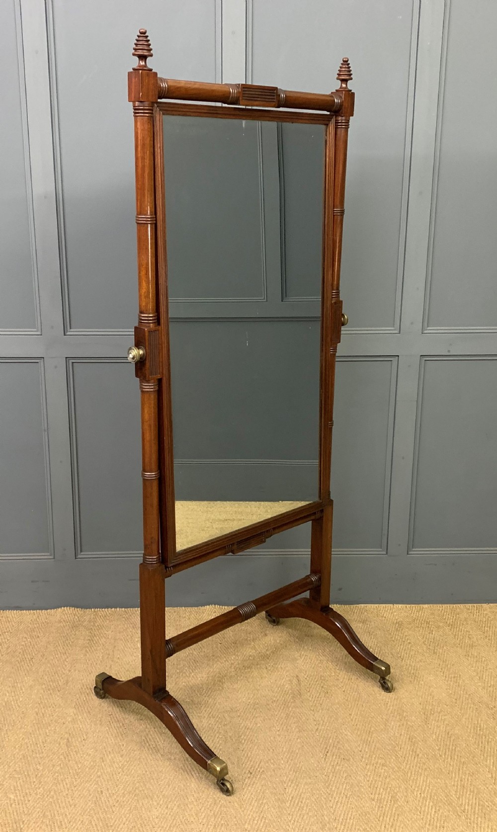 georgian mahogany cheval mirror