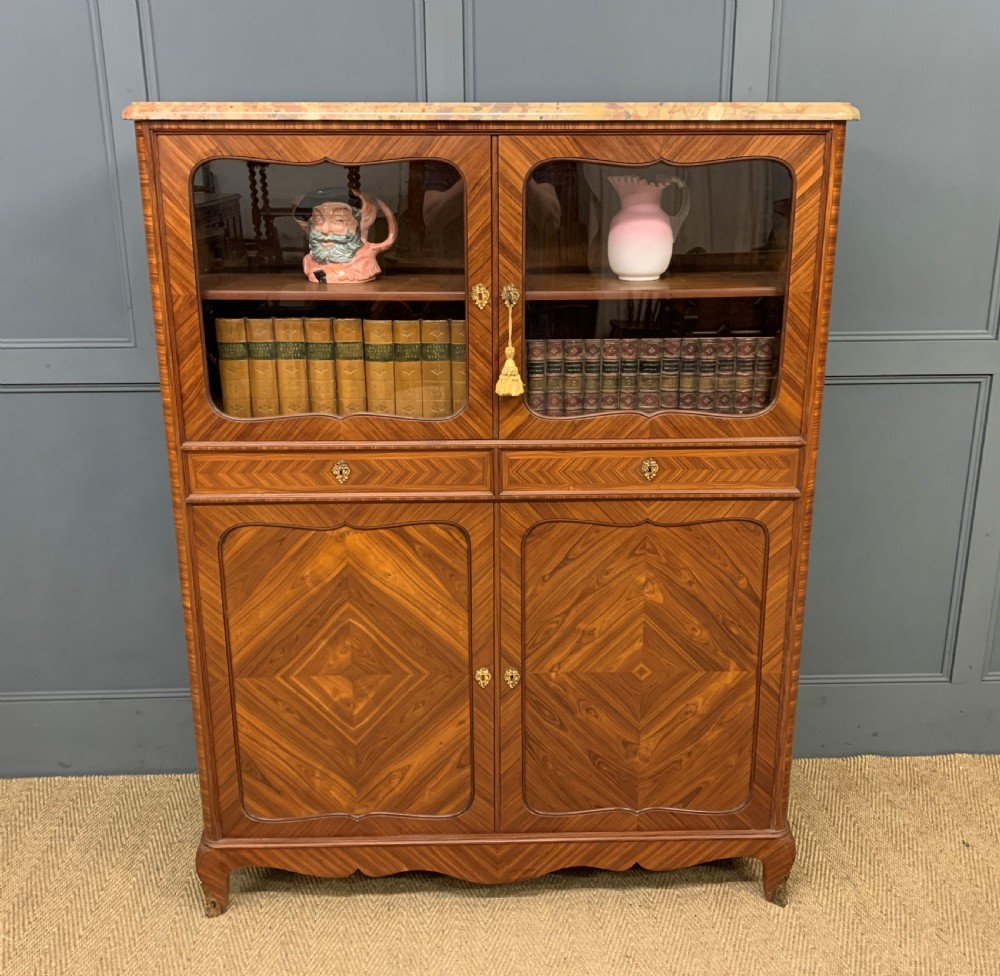 french marble topped kingwood cabinet