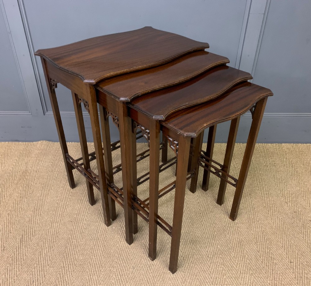 edwardian nest of 4 mahogany tables