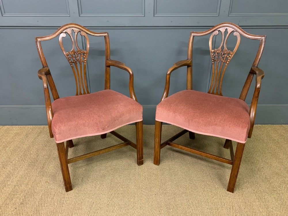 pair of georgian mahogany armchairs