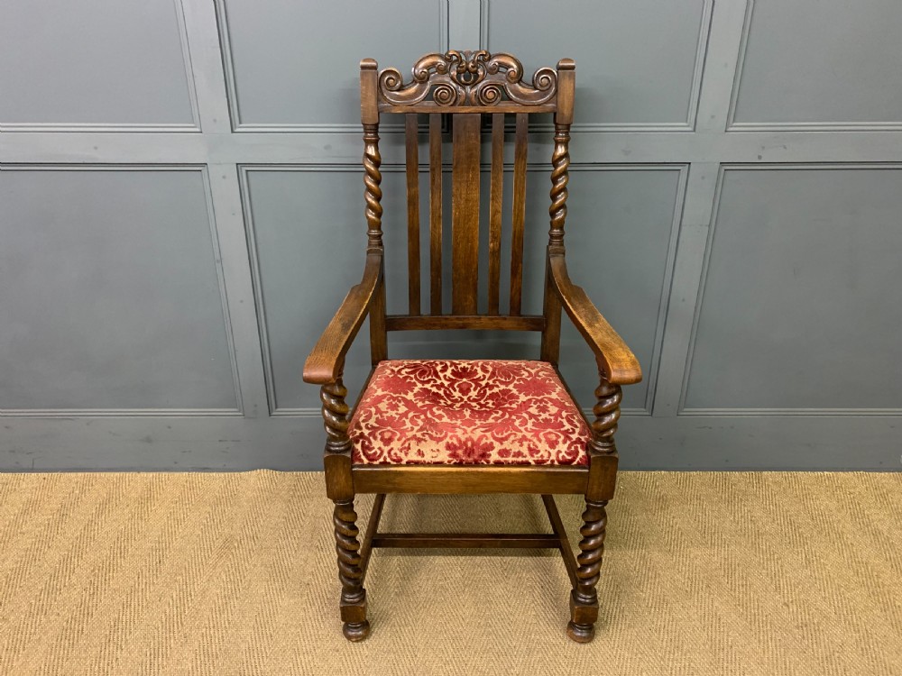 oak barley twist armchair