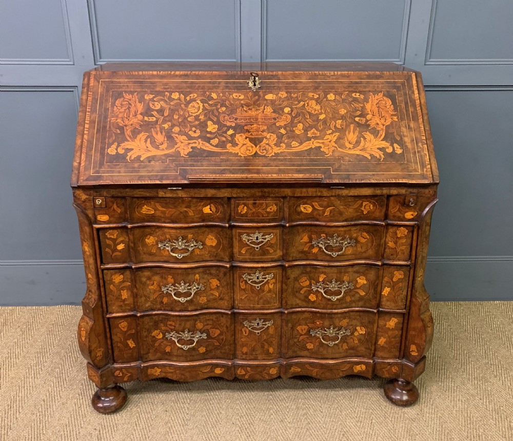 18th century dutch marquetry walnut bureau