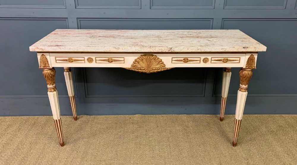 marble topped painted console table