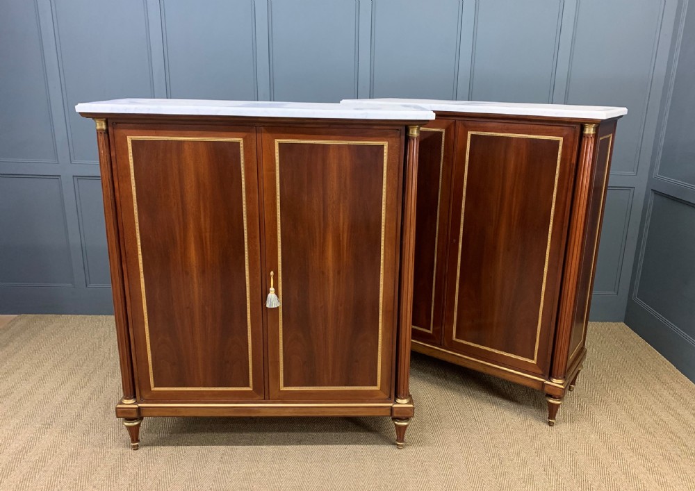 superb pair of mahogany cabinets by rinck of paris