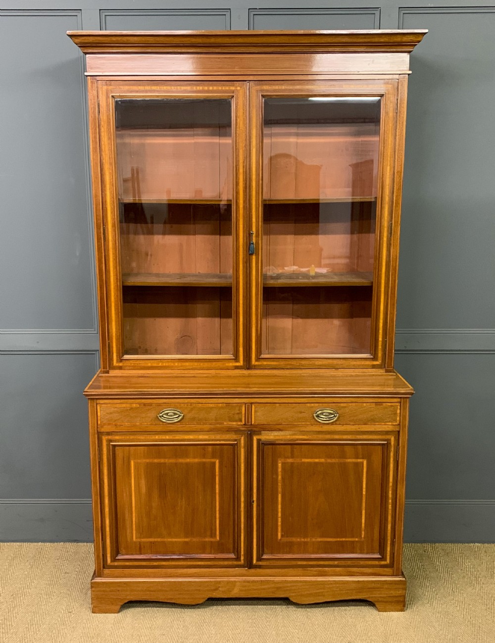 edwardian inlaid mahogany bookcase