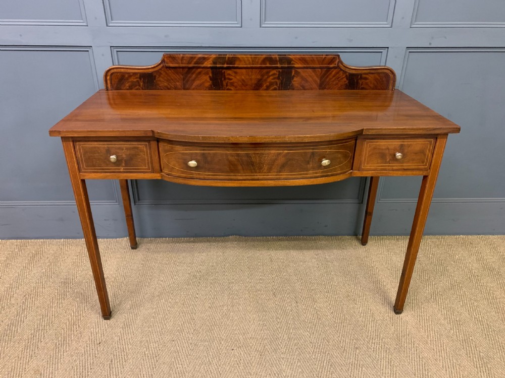 sheraton revival inlaid mahogany side table