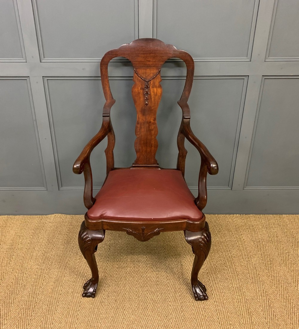 walnut high back armchair