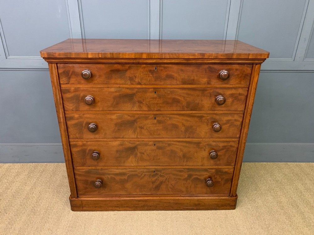 victorian figured mahogany chest of drawers