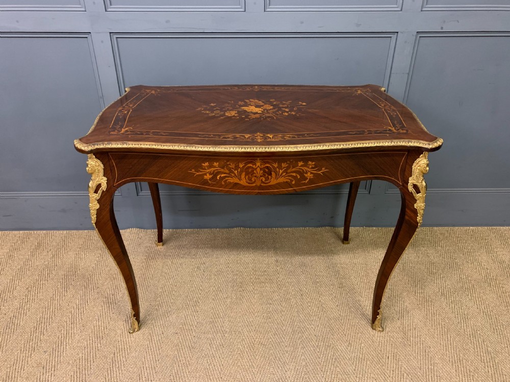 inlaid rosewood floral marquetry table