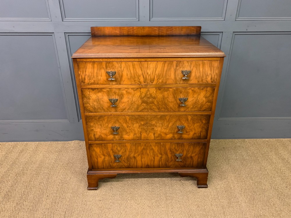 waring and gillow art deco burr walnut chest of drawers